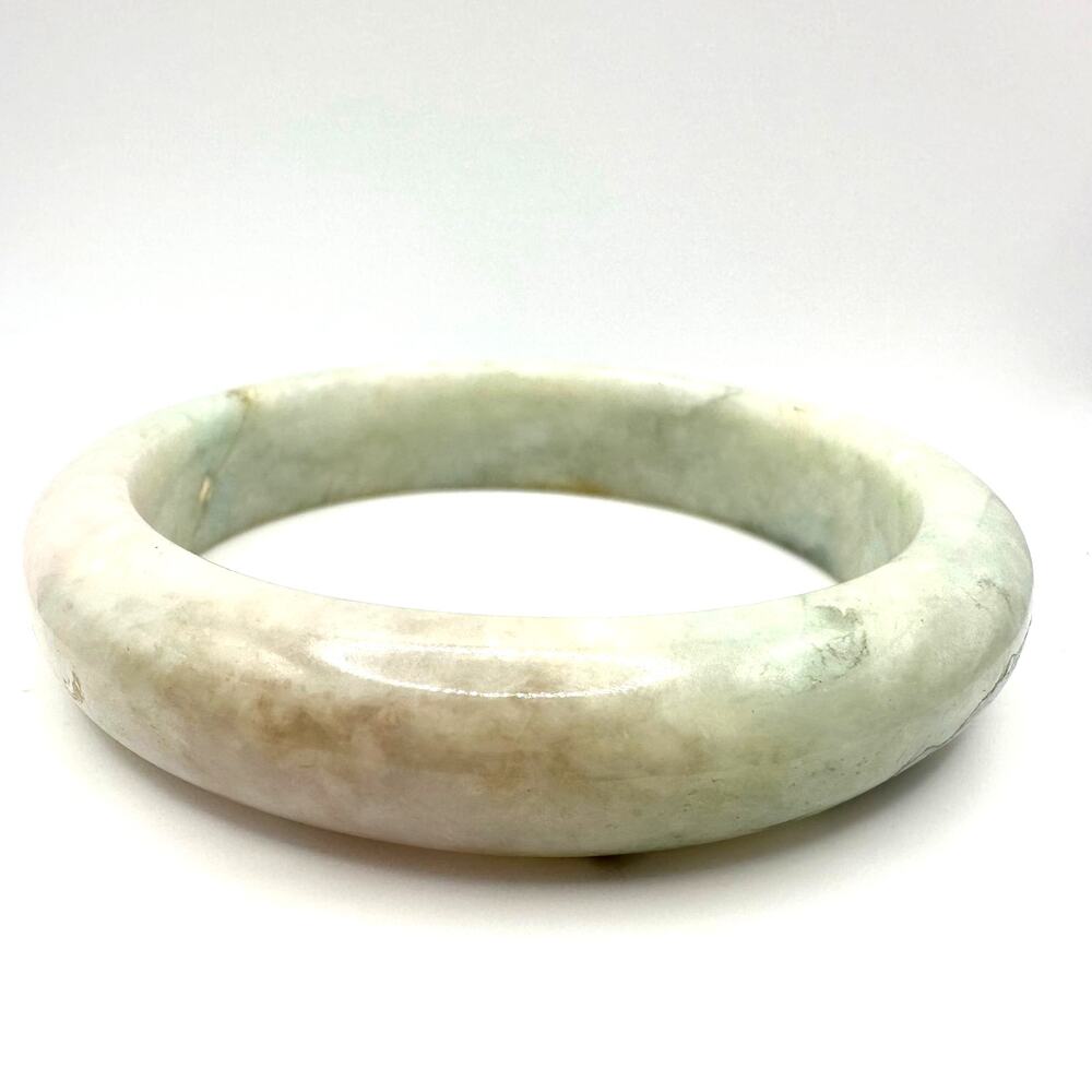 Vintage Chinese mint green genuine jade jadeite bangle bracelet 66.51g